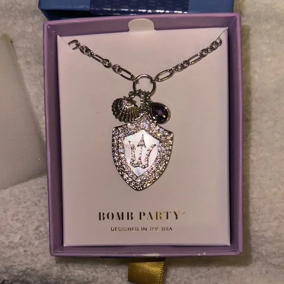 Atlantis Trident Necklace with Purple Stone by Bomb Party - Picture 2 of 3